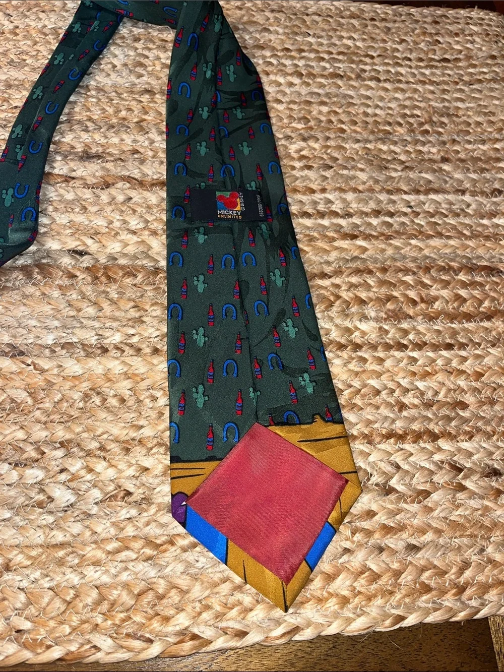 Vintage Disney Cowboy  Goofy Novelty Tie in Green, Blue, Purple
